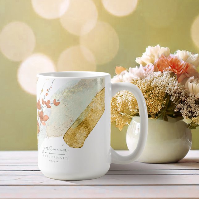 Wildblume Wedding Bridesmaid Gold ID954 Kaffeetasse (Von Creator hochgeladen)