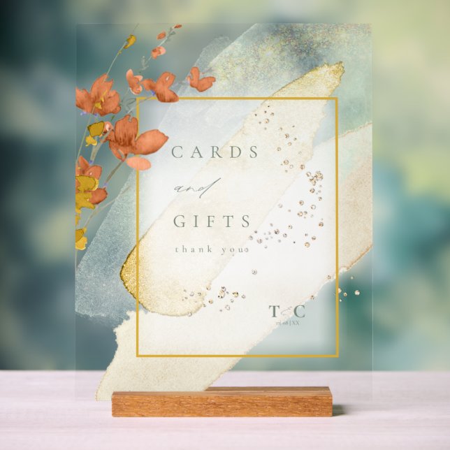 Wildblume Wedding Cards & Gifts Gold ID954 Acrylschild (Neutral)