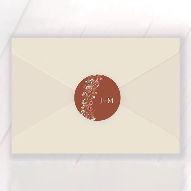 Wildblume Wedding Classic Round Sticker (Von Creator hochgeladen)
