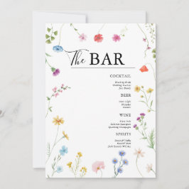 Wildblume Wedding Drinks Bar Menu Card Einladung
