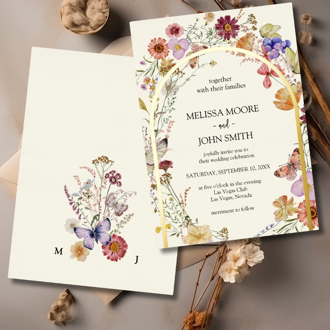 Wildblume Wedding Foil Folieneinladung (Von Creator hochgeladen)