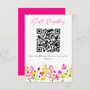 Wildblume Wedding Gift Registry QR Code Begleitkarte