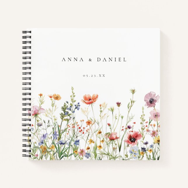 Wildblume Wedding Guest Book Notizbuch (Vorderseite)