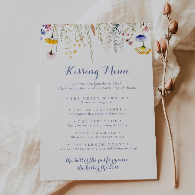 Wildblume Wedding Kissing Menu Game Card (Von Creator hochgeladen)