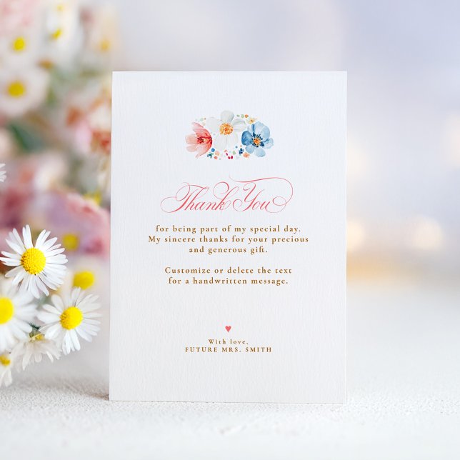 Wildblume Wedding Klein Danke (Wildflowers Small Thank You Card)