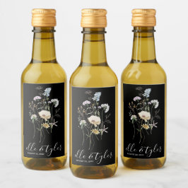 Wildblume Wedding Mini Weinflaschen Etikett