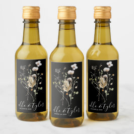 Wildblume Wedding Mini Weinflaschen Etikett