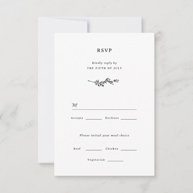 Wildblume Wedding RSVP Card Karte (Vorderseite)