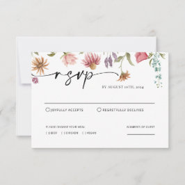 Wildblume Wedding RSVP Card Mitteilungskarte