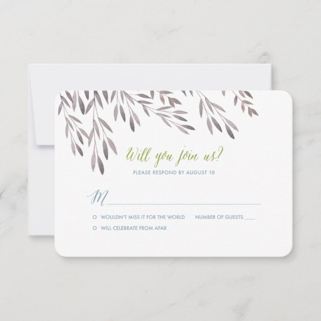 Wildblume Wedding RSVP für Jerrah Karte (Vorderseite)