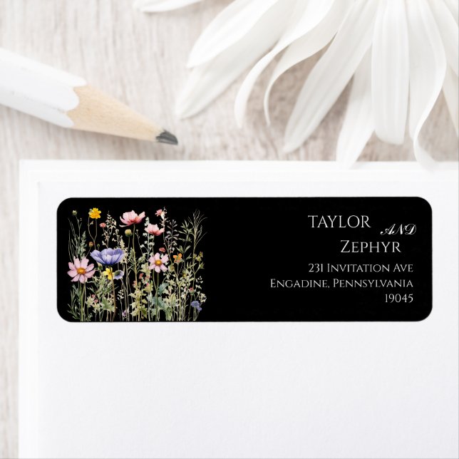 Wildblume Wedding RSVP Rücksendeadresse (Insitu)