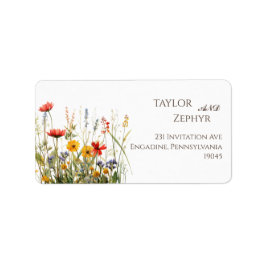 Wildblume Wedding RSVP Rücksendeadresse Adressaufkleber