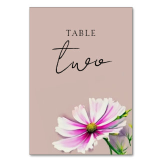 Wildblume Wedding Tischnummer Card