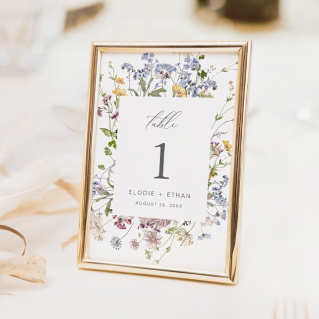 Wildblume Wedding Tischnummer Card Floral Boho (Von Creator hochgeladen)