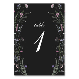 Wildblume Wedding Tischnummer Card WF1