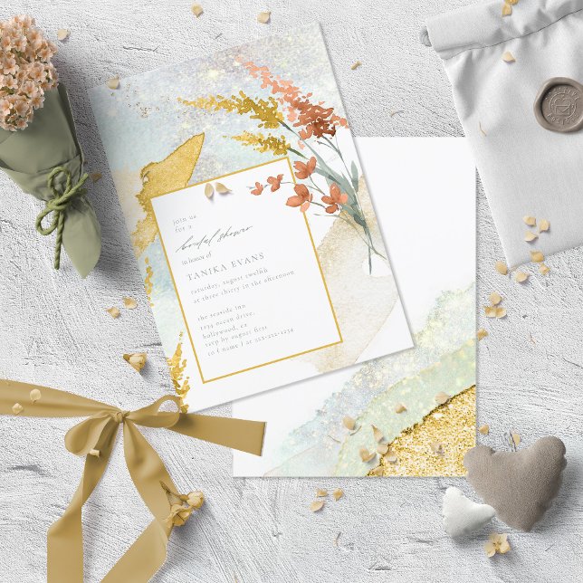 Wildblume Wedding Watercolor Bridal Sh Gold ID954 (Von Creator hochgeladen)