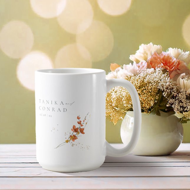 Wildblume Wedding Watercolor Names Gold ID954 Kaffeetasse (Von Creator hochgeladen)