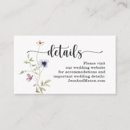 Wildblume Wedding Website Insert Card