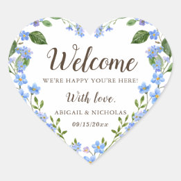 Wildblume Wedding Willkommensticker Geschenk Gefal Herz-Aufkleber