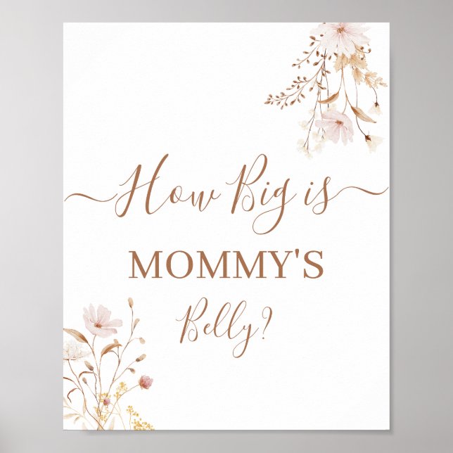 Wildblume Wie groß ist Mommy's Bauch-Zeichen Poster (Vorne)
