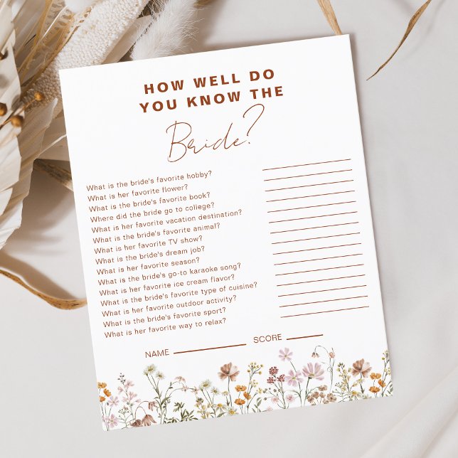 Wildblume Wie gut kennen Sie die Braut? Flyer (Von Creator hochgeladen)