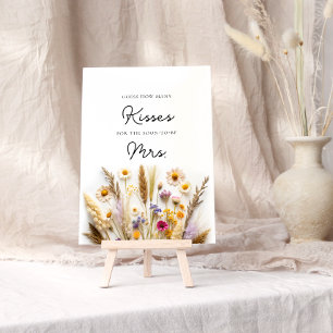 Wildblume Wie viele Kisses Brautparty Game Poster