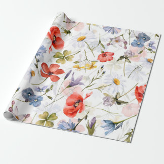 Wildblume Wiese mit Pflücken Geschenkpapier