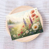 Wildblume Wiese Postcard - farbenfrohe Sommerblüte