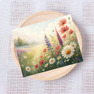 Wildblume Wiese Postcard - farbenfrohe Sommerblüte Postkarte