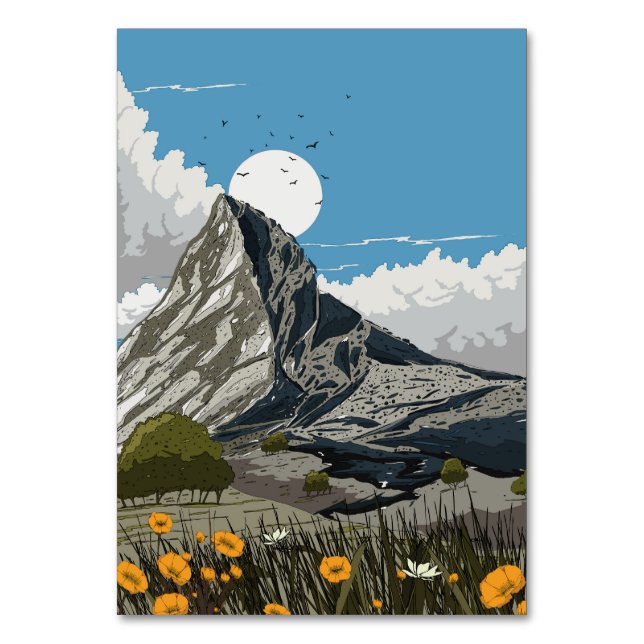 Wildblume Wiese Tischnummer (Vorderseite)