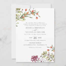Wildblume Wiese Traditionelle Hochzeitseröffnungsf Einladung