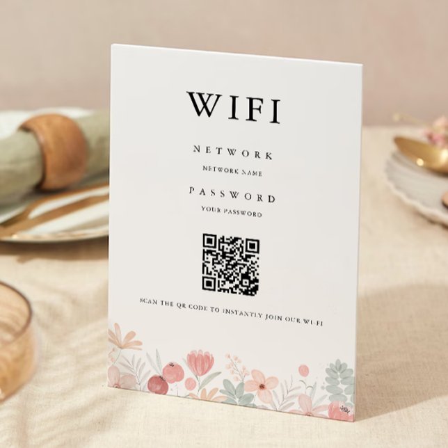 Wildblume Wifi-Code, QR-Code Wifi-Anschluss Einladung (Wildflower Wifi Code, QR Code Wifi Connect Invitation)