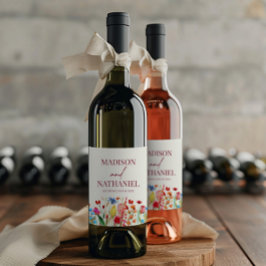 Wildblume Wild Blume Blumengarten Hochzeit Weinetikett