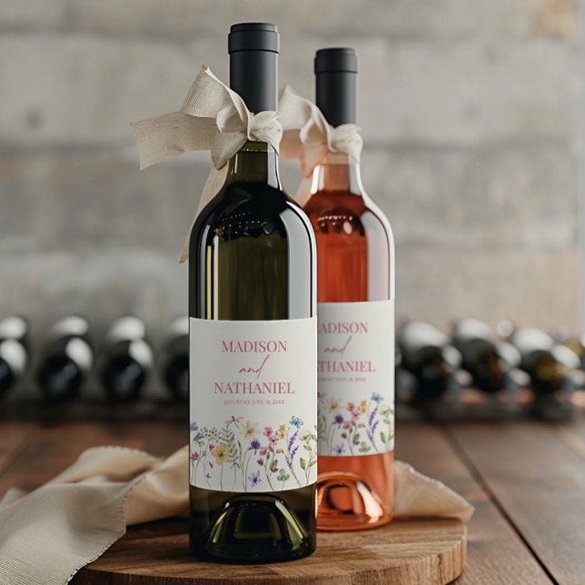 Wildblume Wild Blume Blumengarten Hochzeit Weinetikett (Von Creator hochgeladen)