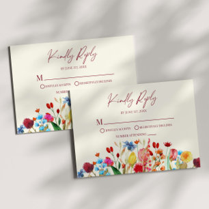 Wildblume Wild Blume Blumenzehen RSVP-Karte RSVP Karte