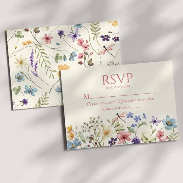 Wildblume Wild Blume Blumenzehen RSVP-Karte RSVP Karte (Von Creator hochgeladen)