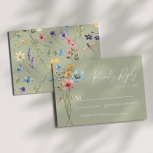 Wildblume Wild Blume Blumenzehen RSVP-Karte RSVP Karte