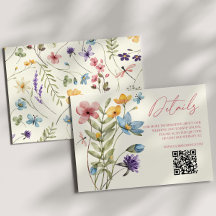 Wildblume Wild Blume QR Code Hochzeitdetails