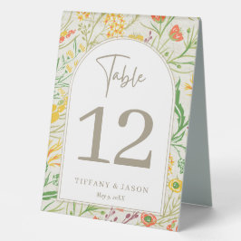 Wildblume Wild Meadow Wedding Tischnummer Tischaufsteller