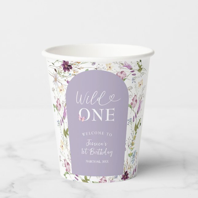 Wildblume Wild ONE Butterfly Garden Party Pappbecher (Vorderseite)