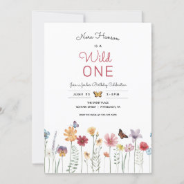 Wildblume Wild One Einladung zum ersten Geburtstag