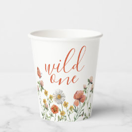 Wildblume Wild One erster Geburtstag Pappbecher