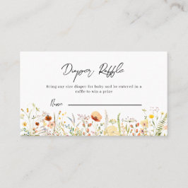 Wildblume Windelwaschkarte für Babydusche Visitenkarte
