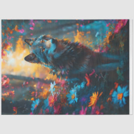 Wildblume Wolf Seidenpapier