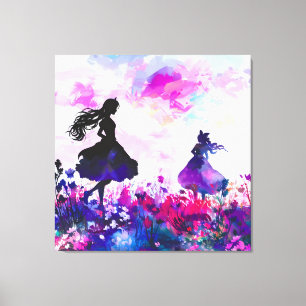 Wildblume Wonderland Wasserfarbe Leinwanddruck