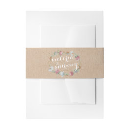 Wildblume Wraath on Kraft Country Wedding Einladungsbanderole
