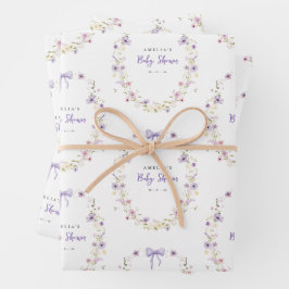 Wildblume Wrapping Paper Baby Duschgeschenk Wrap Geschenkpapier Set