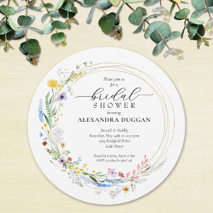 Wildblume Wreath Brautparty Einladung