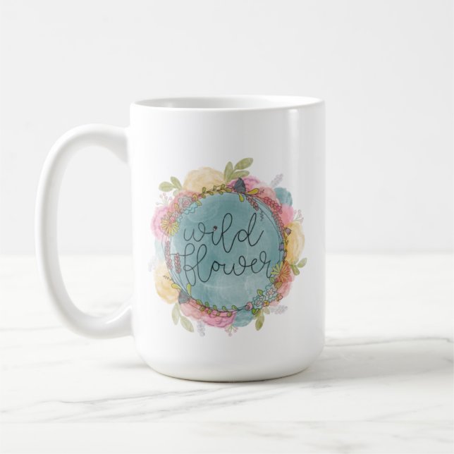 Wildblume Wreath Floral Kaffeetasse (Links)