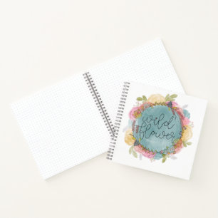 Wildblume Wreath Floral Notizbuch